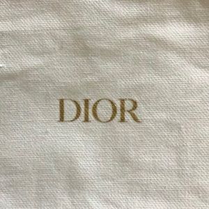 ❤️DIOR canvas drawstring bag, 5”x6”, off white